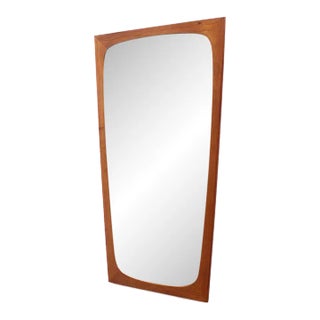 Mid Century Danish Teak Wall Mirror For Sale