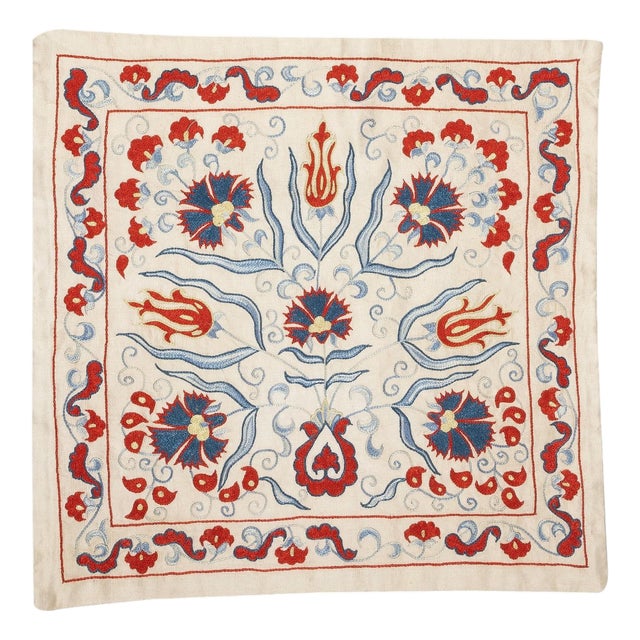 21"x20" 100% Silk Cushion Cover. Embroidered Lace Pillow. New Toss Pillow For Sale