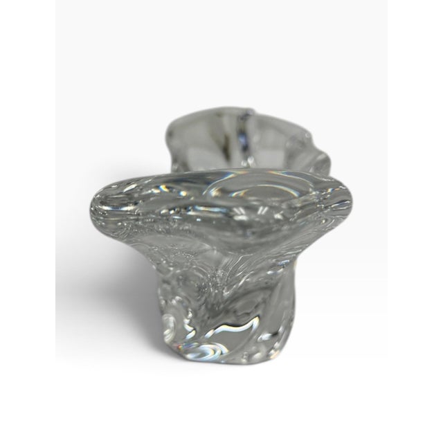 Mid 20th Century Baccarat France Signed "Cadix" Crystal Freeform Bowl & Catchall For Sale In West Palm - Image 6 of 7