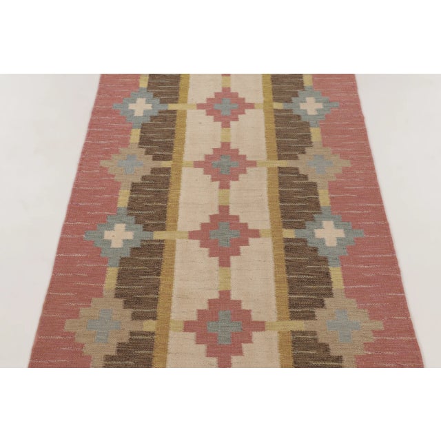 Mid-Century Modern Vintage Scandinavian Runner With Sverker Greuholm Inspired Design - Rug & Kilim For Sale - Image 3 of 9