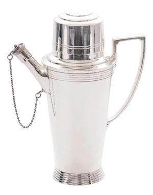 Art Deco British Silver-Plated Cocktail Shaker by Keith Murray for Mappin & Webb, United Kingdom, 1930s