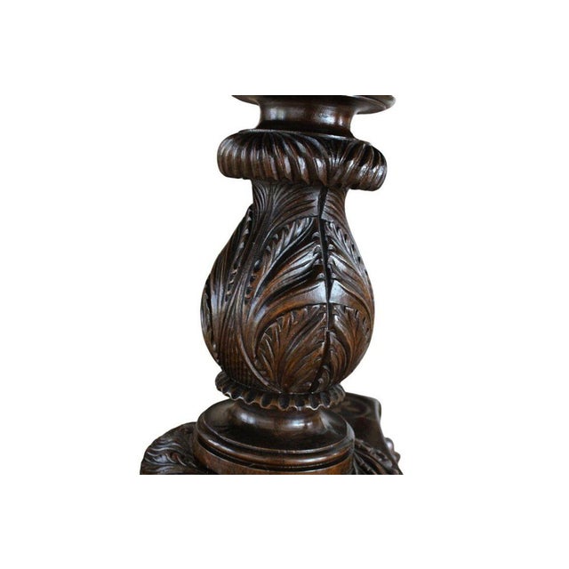 Early 19th Century Antique William IV Style Brass-Inlaid Pedestal Center Table, Early 19th Century For Sale - Image 5 of 10