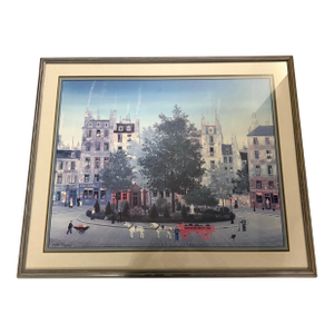 1970s Michel Delacroix Le Square Collectible Lithograph Print Art