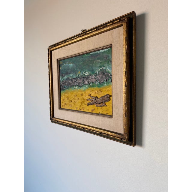 1966 Vintage Goldberg Mixed Media Impressionist Oil on Canvas Painting, Framed For Sale - Image 4 of 12