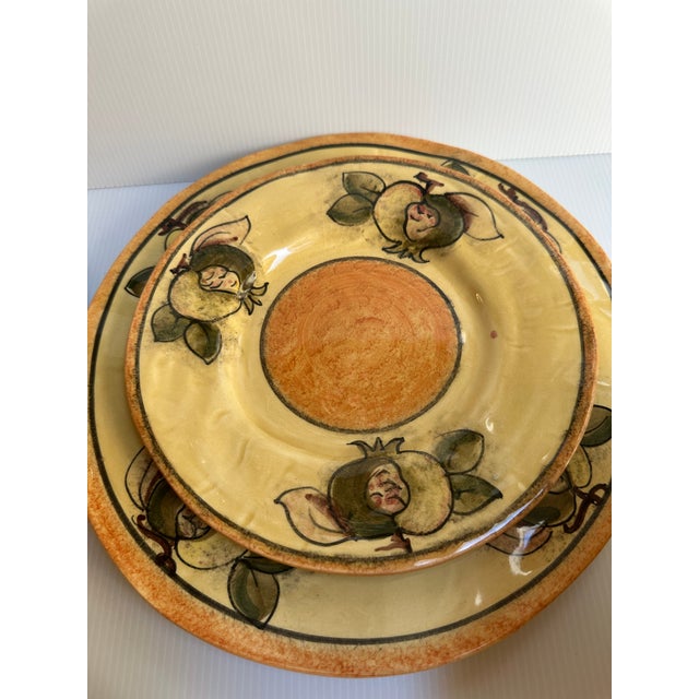 Hand Painted Five(5) Pieces Dinnerware Set for Two(2) "Pomegranate" by Arte Italica Made in Italy(10 Pc Set) For Sale - Image 18 of 18