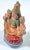 Antique ceramic Hindu goddess figurine. Hand-painted with bright and vivid colors. No makers marks.