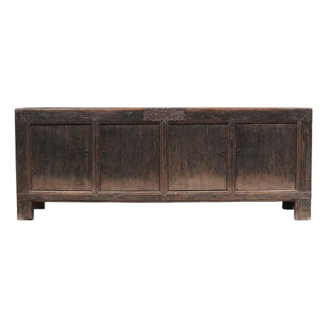 Vintage Hand Made Black Reclaimed Wood Sideboard 29 For Sale