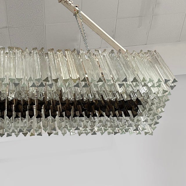 Mid-Century Modern Italian Murano Glass Chandelier attributed to Paolo Venini, 1950s For Sale - Image 6 of 18