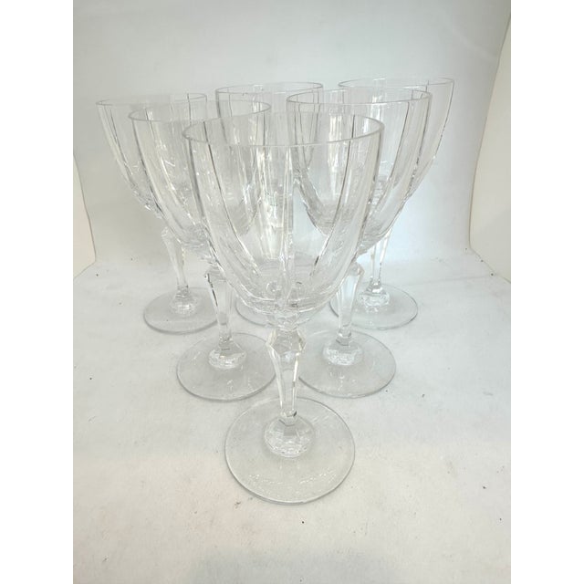 Traditional Cristal D’Arques Wine/Water Goblet Set of 6 For Sale - Image 3 of 5