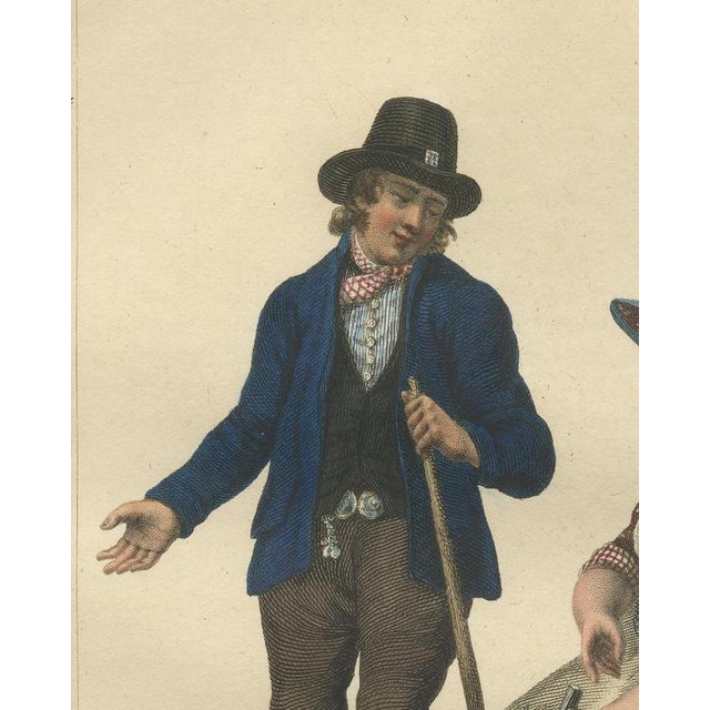 Delft Butter and Leiden Cheese with Dutch Costume Print by Maaskamp, 1820 For Sale - Image 4 of 9