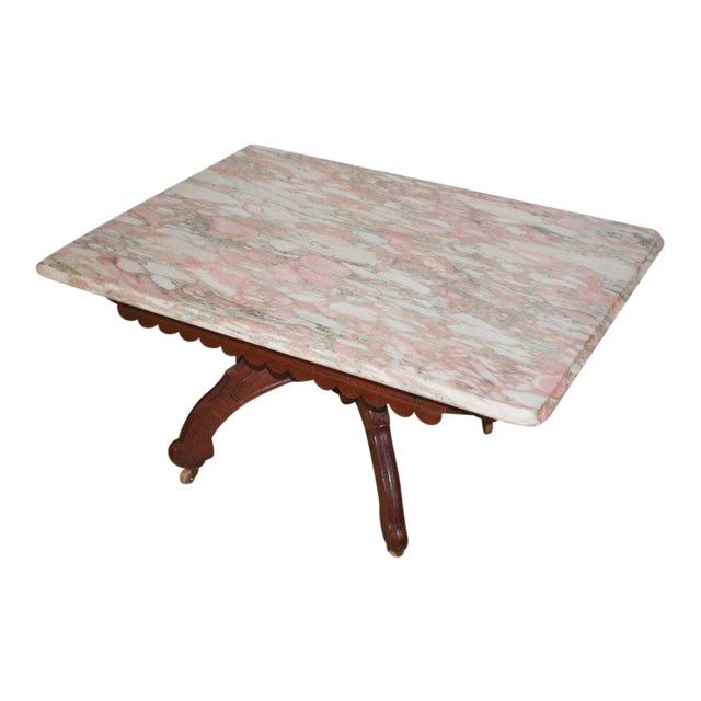 Vintage Victorian Eastlake Style Pink Marble Top Coffee Table Chairish