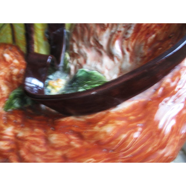 Vintage Huge Mid Century Italian Ceramic Fox and Mail Satchel Chache Pot For Sale - Image 13 of 15