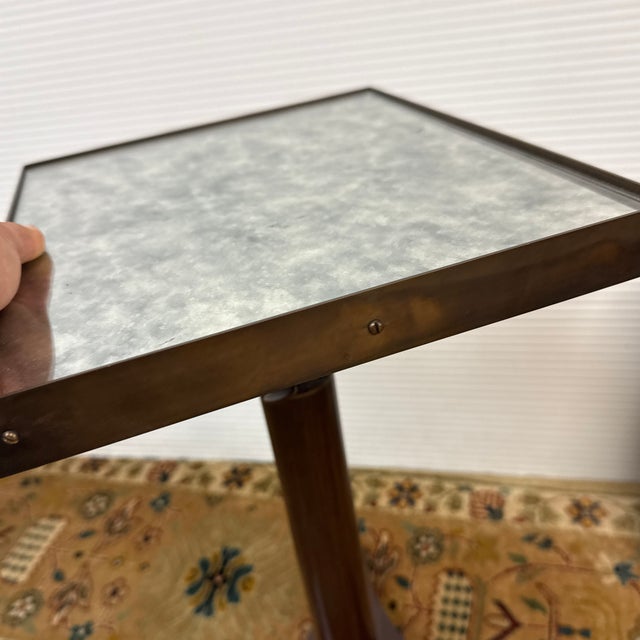 Wood Roman Thomas Foggy Glass Drink Table For Sale - Image 7 of 10