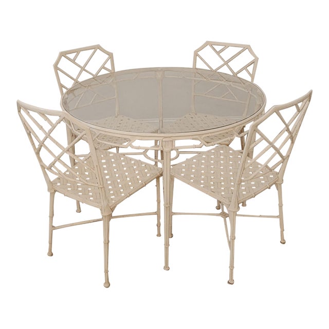 Mid Century Brown Jordan Calcutta Dining Table & 4 Chairs For Sale