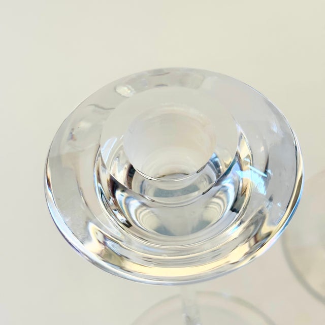 Glass Kosta Boda Sweden Fanfare Glass Candlestick Holders - Set of 2 For Sale - Image 7 of 10