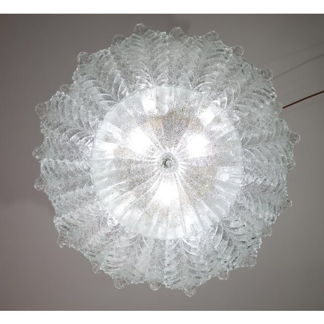 1970s Taormina, Large Size Murano Clear Trasparent Vintage Glass Ceiling Light For Sale - Image 13 of 15