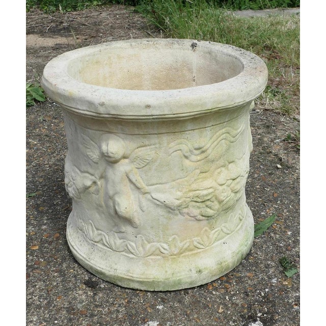 Round Garden Planters with Winged Cherubs, 1970, Set of 2 For Sale - Image 3 of 9