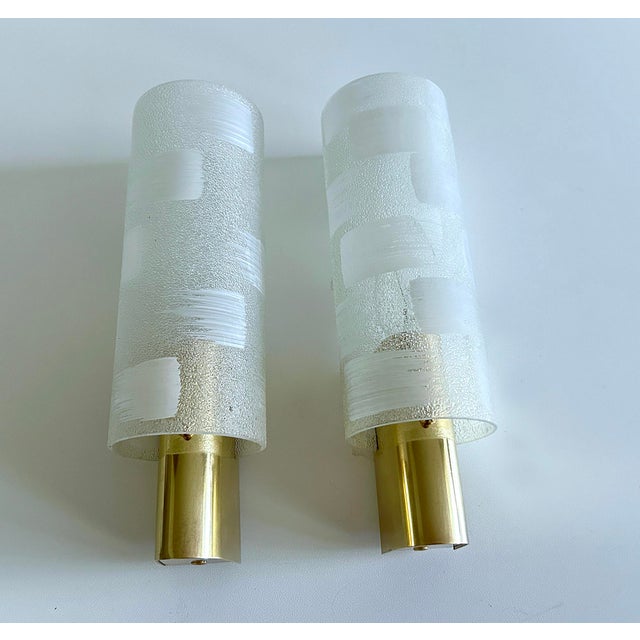 Vintage Space Age Brass and Glass Sconces, 1970s, Set of 2 For Sale - Image 10 of 12