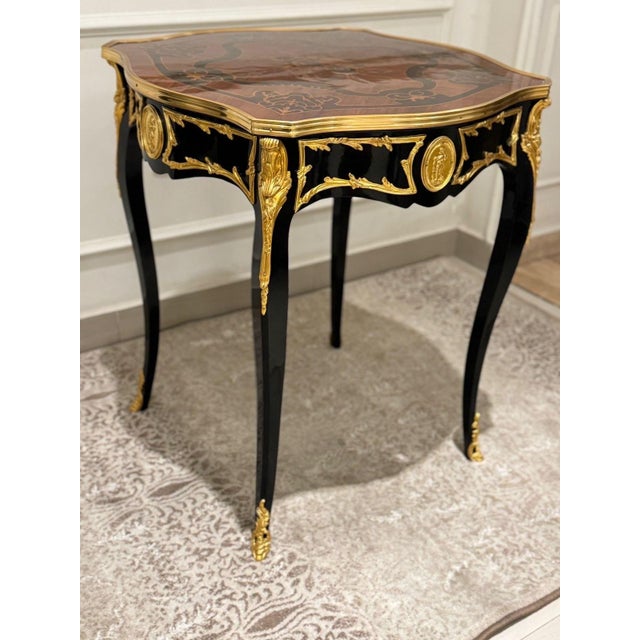 1960s Louis XV Style Side Table Gilt Bronze Accent, Custom Made For Sale In Orlando - Image 6 of 10