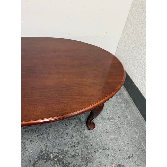 The Bombay Company Oval Queen Anne Style Coffee Table For Sale - Image 4 of 12