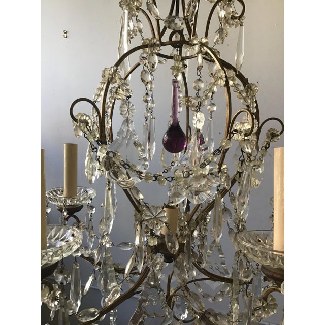 Metal 1960s Italian Crystal Chandelier For Sale - Image 7 of 12