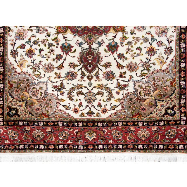 Vintage Persian Silk and Wool Tabriz Rug For Sale - Image 14 of 14