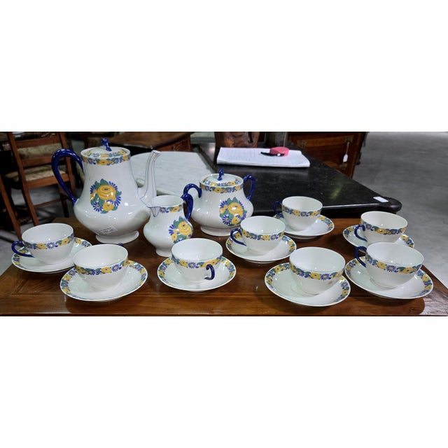 Vintage Porcelain Coffee Service by B&C, 1920s, Set of 15 For Sale - Image 4 of 6