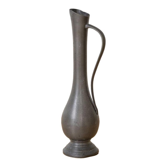 1930s French Pewter Bud Vase For Sale