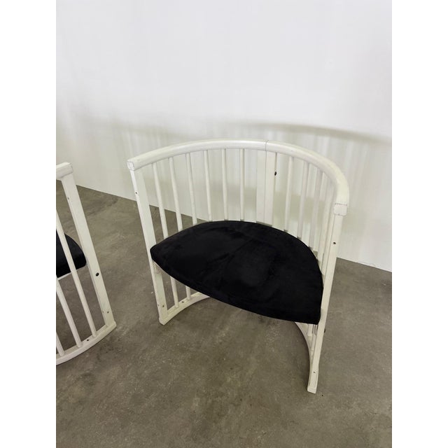 Set of Black & White Armchairs, 1970s For Sale - Image 4 of 5