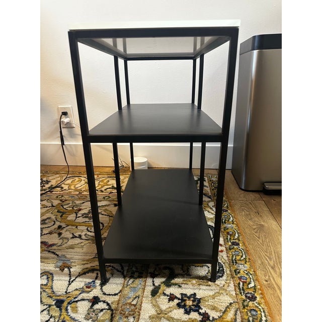 Modern Modern Steel and Tempered Glass 24w 12d 24h End Table For Sale - Image 3 of 4