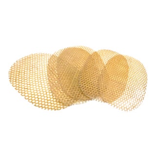 1970s Woven Cane and Vinyl Placemats - a Set of 5 For Sale