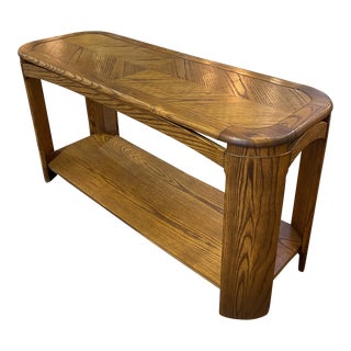 Post Modern Book-Matched Oak Console For Sale