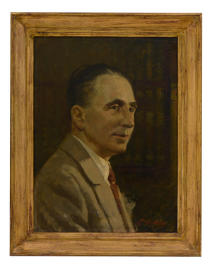 Alfredo Mahieux, Portrait, 1950s, Oil on Canvas on Board, Framed