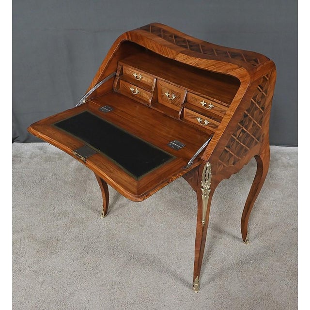 Small Early 20th Century Louis XV Marquetry Ladys Desk For Sale - Image 12 of 18