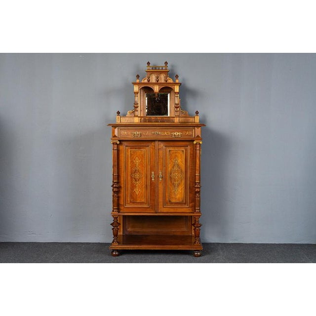 Object: Vertiko with attachment/cabinet cupboard Epoch & style: Wilhelminian era - end of the 19th century Features -...