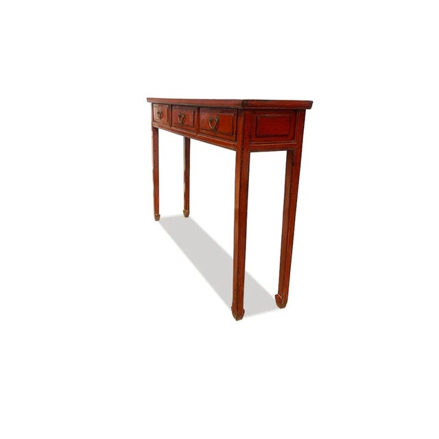 Asian Style 1970s' Ming Style Long Console Table For Sale - Image 4 of 5