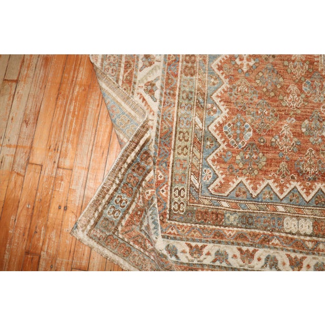 Zabihi Collection Tribal Antique Shiraz Room Size Rug - 7'5" x 10'5" For Sale - Image 9 of 12