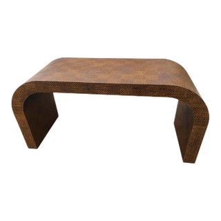 Vintage Seagrass Waterfall Console Table For Sale