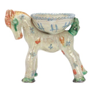 Antique Mid-Century Modern Austrian Wiener Werkstätte Ceramic Horse Salt Cellar by Alice Ehmann For Sale