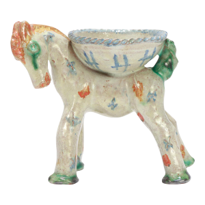 Antique Mid-Century Modern Austrian Wiener Werkstätte Ceramic Horse Salt Cellar by Alice Ehmann