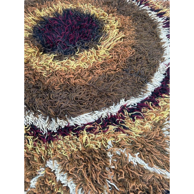 Vintage Scandinavian Swedish Round Rug, 1960s For Sale - Image 17 of 18