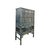 Asian Vintage Distressed Teal Blue Oriental Carving Storage Cabinet For Sale - Image 3 of 12