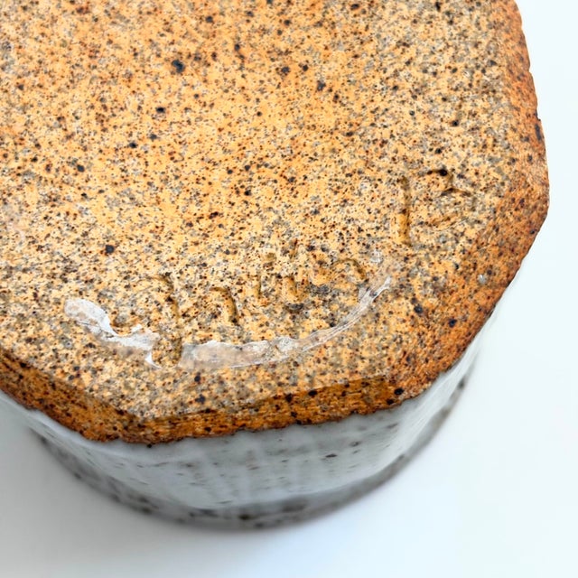 Two Toned Studio Pottery Container For Sale - Image 10 of 10