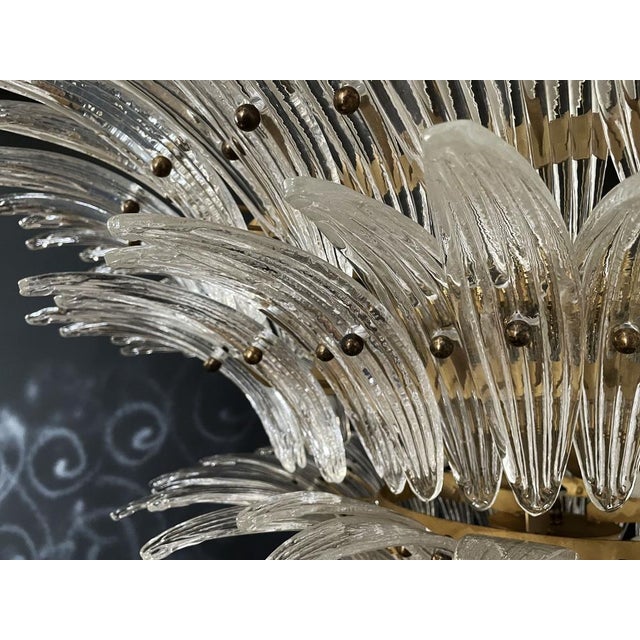 1990s Palmette Chandelier in Clear Glass, 1990s For Sale - Image 5 of 18