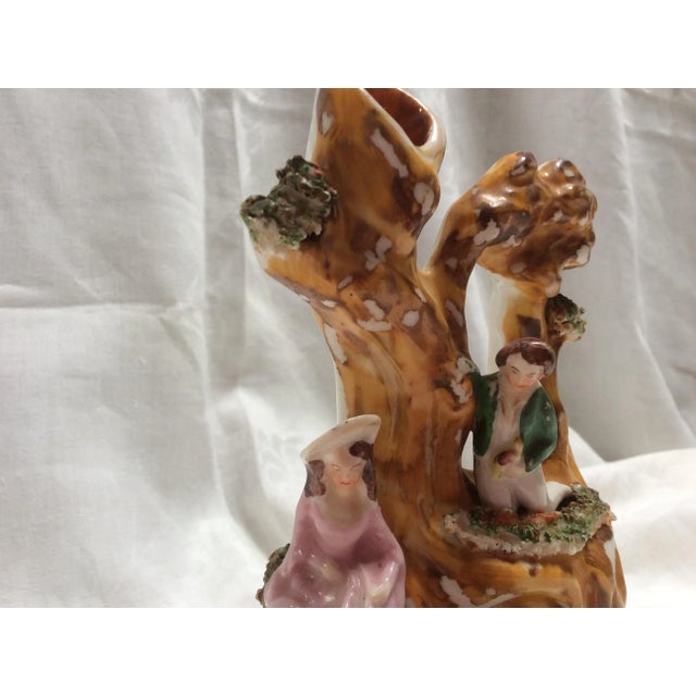 Ceramic Small Antique Staffordshire Vase with Figures For Sale - Image 7 of 7