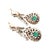 Green 14k Gold 3 Carat Diamond & 1.50 CTW Emerald Drop Earrings, a Pair For Sale - Image 8 of 12