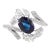 Royal Blue Sapphire Diamond Wedding Ring for Women Size 6.5 For Sale