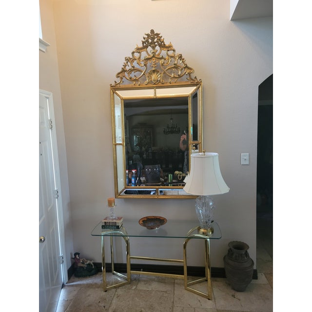 Brass and Glass Entry/Sofa Table For Sale - Image 4 of 10