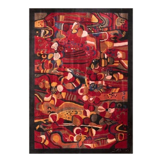 Antique Chinese Silk Rug 5' 6" x 7' 9" For Sale