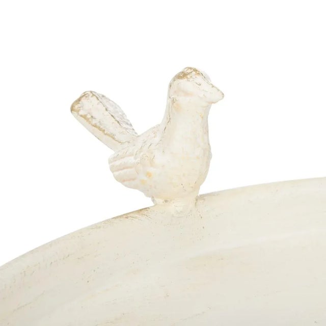 Ashlan Bird Bath - Pearl White For Sale In Philadelphia - Image 6 of 8